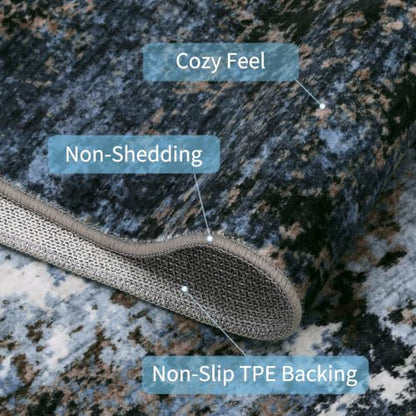 GarveeHome Modern Door Mat 2x3 Machine Washable Rug Gray Brown - color: Natura/Land, size: 2' x 3'