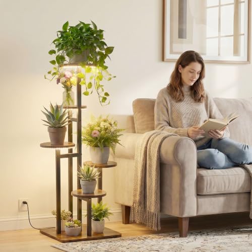 5 Tier Plant Stand Indoor with Grow Light for Multiple Plants