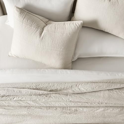 EVERGRACEHOME 100% Cotton Quilt Set Oversized Cal King, Birch - color: Birch, size: Oversized Cal King (118" X 102")