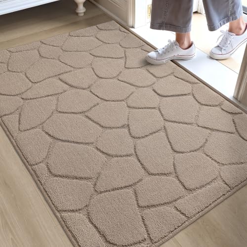 DEXI Front Door Mat Indoor Entrance, 3x5 Entryway Doormat, Pebble Beige - color: Pebble Beige, size: 36" X 60" (Rectangular)