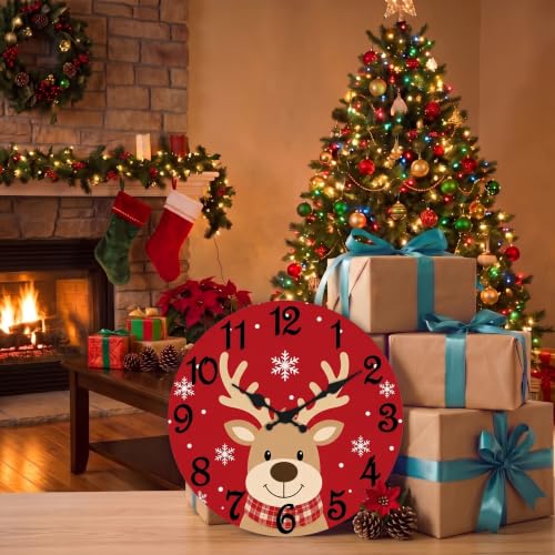 ArtSocket Round Wall Clock Silent Non-Ticking 12", Christmas Tree - color: Christmas Tree 03