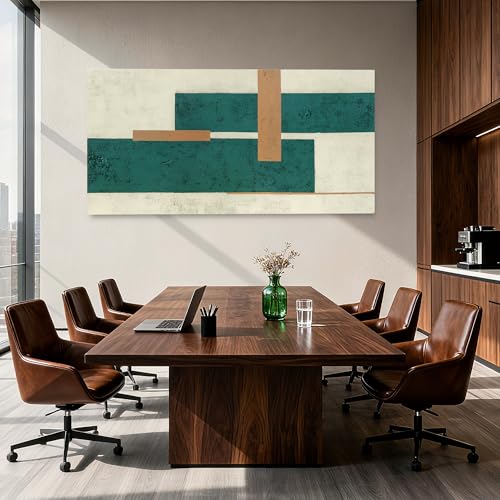 YETHEN WAL Mid Century Geometric Wall Art Modern Canvas Prints Large Green Aesthetic Art Prints for Bedroom Entryway Living Room 29x58 Inch - color: Green and Beige, size: 58"L x 29"W