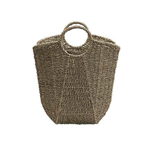 Household Essentials Seagrass Woven Storage Basket with Handles, Natural - color: Natural Seagrass