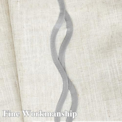 DriftAway Semi Sheer Scalloped Edge Linen Coastal Beach Window Curtains for Living Room Bedroom 2 Panels Rod Pocket Each Size 52 Inch by 63 Inch Gray - color: Linen Gray, size: 52"W x 63"L (Pack of 2)