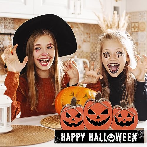 Happy Fall and Halloween Wooden Pumpkin Sign Office Home Decor - style: Pumpkin