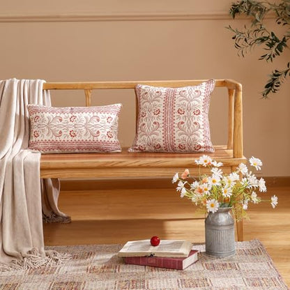 ISAENNE Designer French Square Throw Pillow Cover,Set of 2,18"x18" - color: Chamonix a, size: 18" x 18" (Pack of 2)