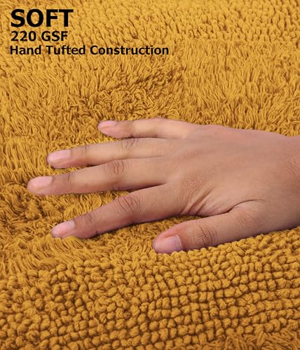 COTTON CRAFT 2 Pack Reversible Bath Mat - Plush 17x24 Bath Rug - Golden Rod - color: Golden Rod, size: 17x24 Inches