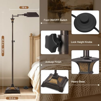 Scenekoy Adjustable Height Floor Lamp w/Remote for Living Room Bedroom