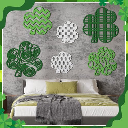 CroBlissful 6 Pcs Fall Wall Decor Autumn Wooden Wall Art,Shamrock,9.45 in - size: 9.45 in, style: Rustic