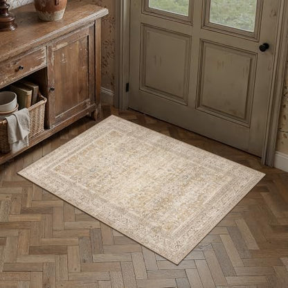2x3 Beige Neutral Retro Area Rug - color: Retro | Beige, size: 2' x 3' (Rectangular)