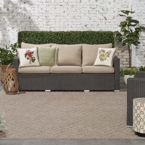 Nourison Home Versatile Natural Beige 9' x 12' Area Rug - Easy Clean, Non Shedding, Bed Room, Living Room, Dining Room, Kitchen (9' x 12') - color: Natural Beige, size: 9' x 12' (Rectangular)