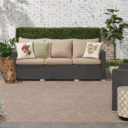 Nourison Home Versatile Natural Beige 9' x 12' Area Rug - Easy Clean, Non Shedding, Bed Room, Living Room, Dining Room, Kitchen (9' x 12') - color: Natural Beige, size: 9' x 12' (Rectangular)