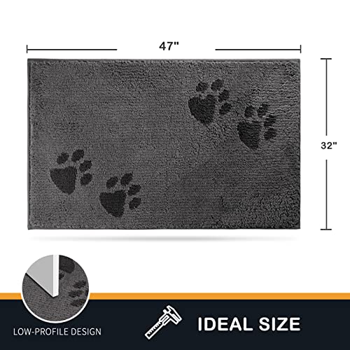 PURRUGS Dirt Trapping Door Mat Indoor Entrance, 32" x 47", Grey - color: Grey, size: 32" X 47"