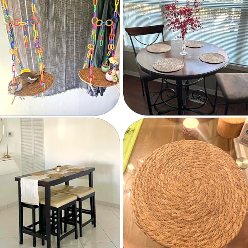 10 Inch Mini Rattan Woven Placemats Set of 8,Natural Jute Braided - size: 10 inch 8 PCS