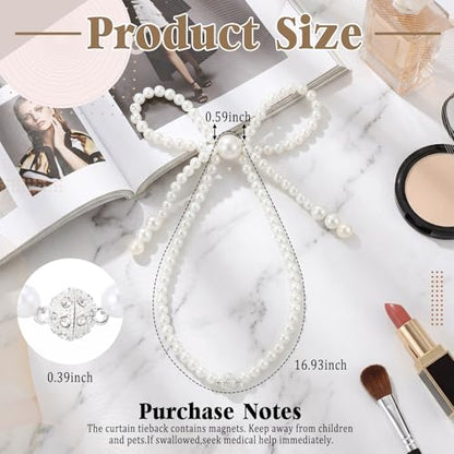 Lewtemi 4 Pcs Magnetic Curtain Tiebacks Decorative, Bowknot - style: Bowknot