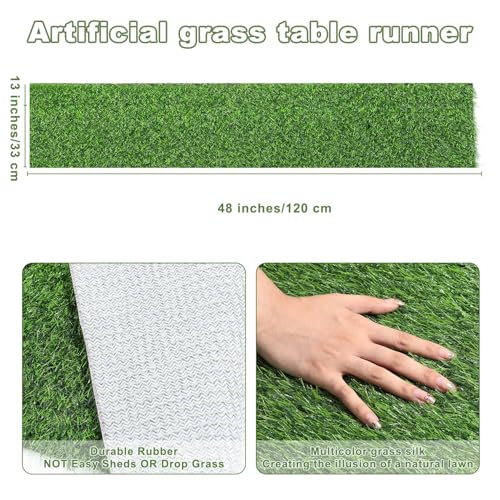 13x48 in Synthetic Artificial Grass Table Runner, Faux Turf Table Decor - size: M:13 x 48 Inches