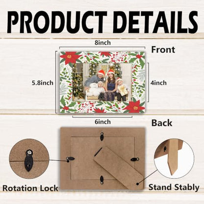 Christmas Floral Picture Frame, Family Friends Photo Frame 4x6 - color: christmas floral