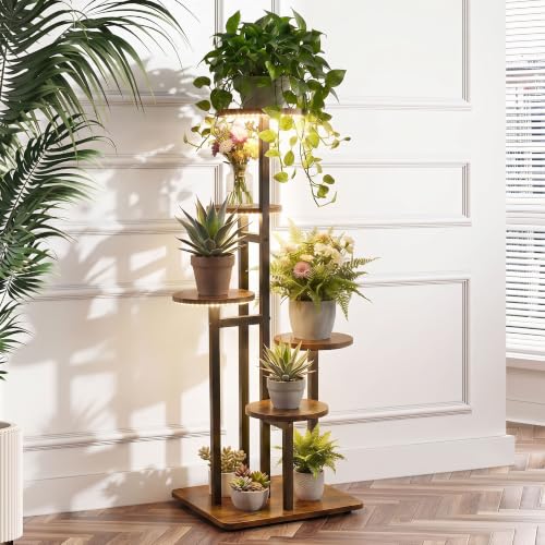 5 Tier Plant Stand Indoor with Grow Light for Multiple Plants