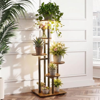 5 Tier Plant Stand Indoor with Grow Light for Multiple Plants