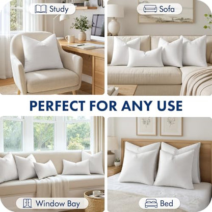 MIULEE 16x16 Inch Pillow Inserts Pack of 4 with 100% Textured Woven Fabric Cover - size: 16x16 Inch