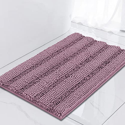 Turquoize Small Bathroom Rug 17x24, Absorbent Chenille Bath Rug, Mauve/Rose - color: Mauve/Rose, size: 17" x 24"