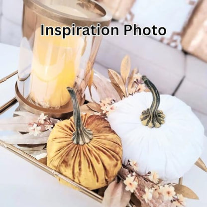 Your Heart's Content Ivory 6.25 inch Velvet Pumpkin (Ivory) - color: Ivory