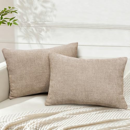 Oatmeal & Cream 14x20 Inch Pillow Covers Set of 2 - color: Oatmeal,cream, size: 20" x 14" (Pack of 2)