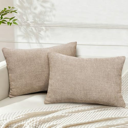 Oatmeal & Cream 14x20 Inch Pillow Covers Set of 2 - color: Oatmeal,cream, size: 20" x 14" (Pack of 2)