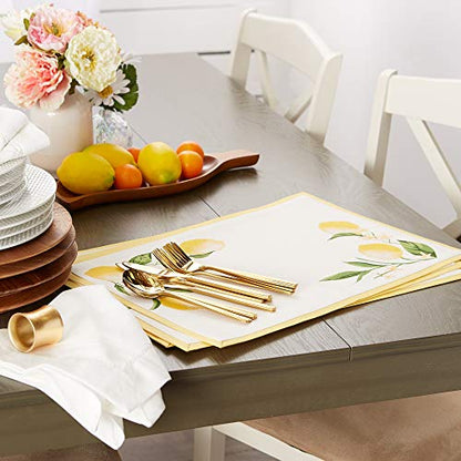 DII Lemon Bliss Tabletop Collection, Placemat Set, 6 Piece - size: Placemat Set