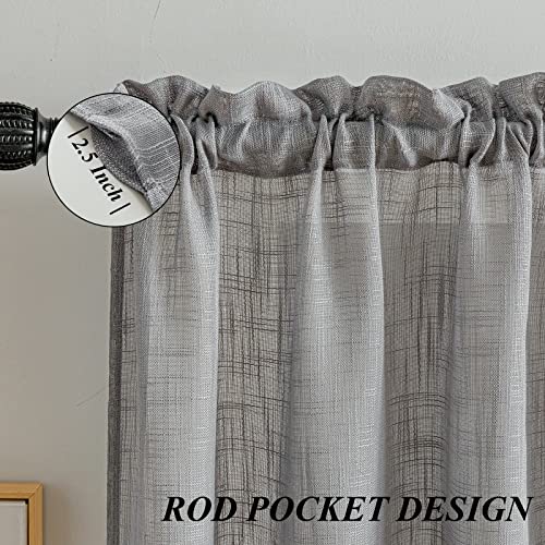 Beda Home Tassel Linen Textured Swag Curtain Valance, Grey, 36 x 45 in - color: Grey, size: 36"W x 45"L (Pack of 1)