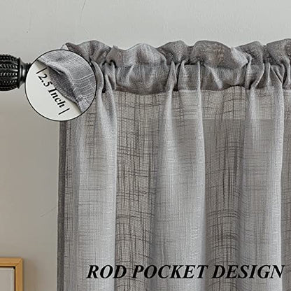 Beda Home Tassel Linen Textured Swag Curtain Valance, Grey, 36 x 45 in - color: Grey, size: 36"W x 45"L (Pack of 1)