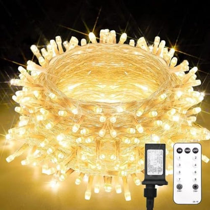 suddus String Lights Indoor Plug in 200 LED Christmas Lights Warm White - color: Warm White, size: 200LED