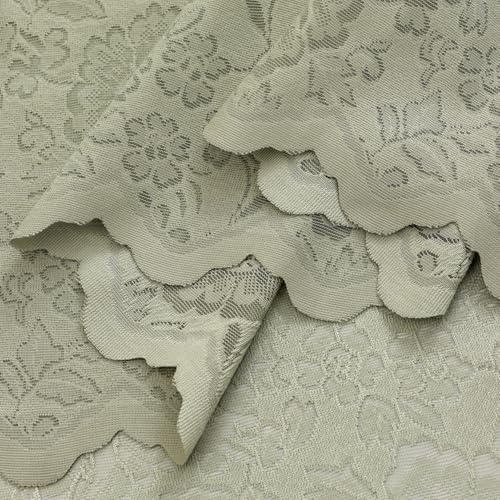 Boho Floral Lace Sheer Curtains, 52x63 Sage Green, Grommet Panels - color: Green, size: 52"W x 63"L (Pack of 2)