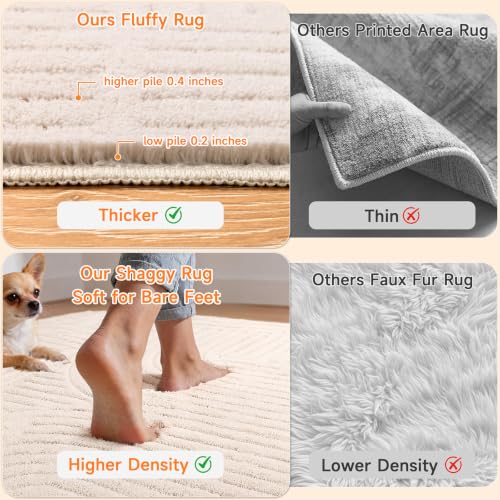 HEBE 3'x5' Area Rugs for Living Room,Washable Non Slip Textured Bedroom Rug - size: 3' x 5' (Rectangular)