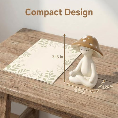 Meditation Mushroom Figurine Resin - Yoga Mushroom Statue for Desk Shelf Garden Decor, Cute Zen Mushroom Sculpture Figurine for Home Office Patio Decoration Gift