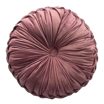 Teieas Round Throw Pillow Velvet Home Decoration Pleated Round Pillow Blush - color: Blush