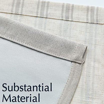jinchan Striped Linen Valance 18 Inch Farmhouse 1 Panel Grey on Beige - color: Striped Grey on Beige, size: 50"W x 18"L (Pack of 1)