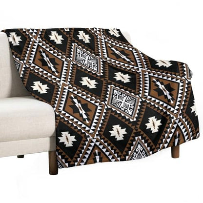 Rustic Western Throw Blanket, Southwestern Bohemian Ethnic Style Native Aztec Pattern Flannel Blanket for Sofa Bed, All Seasons 30"x40" - color: Aztec-4, size: 30"x40"
