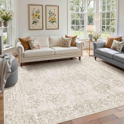 Rugxara 5X7 Washable Area Rug for Living Room, Bedroom,Neutral Beige - color: Light Brown, size: 5' x 7' (Rectangular)