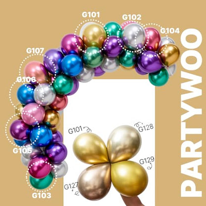 PartyWoo Metallic Balloons 66pcs 12 Inch Metallic Multicolor Balloons - color: Multi-3324