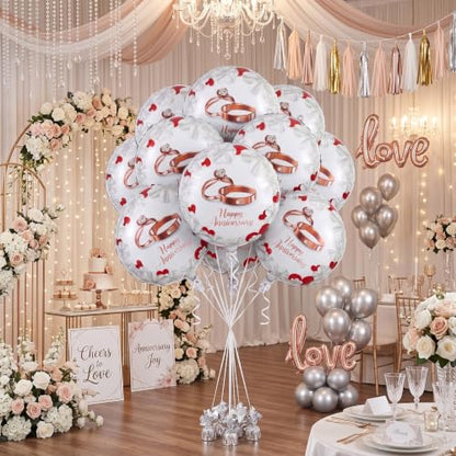 10PCS Happy Anniversary Party Balloons Decorations