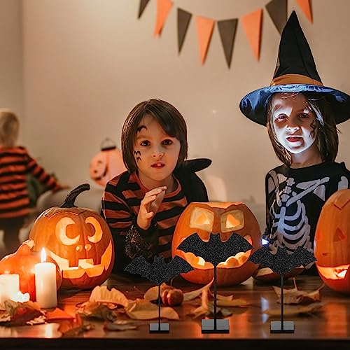 3 Pcs Halloween Wood Bat Table Decoration Centerpieces, 3 Size - style: Bat