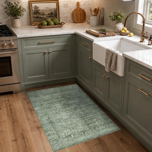 2x3 Washable Boho Entryway Area Rug Teal Non-Slip Front Door Mat - color: Teal, size: 2' x 3' (Rectangular)