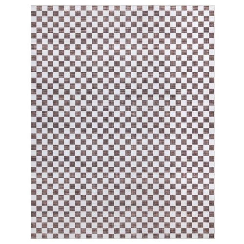 Gertmenian Indoor Boho Area Rug - 5x7 Standard, Non Slip, Super Strong, Ideal for High Traffic Areas in Bedroom, Living Room, Kitchen - Checker, Brown/Ivory, 28630 - color: Checker, Beige, size: 5' x 7' (Standard)