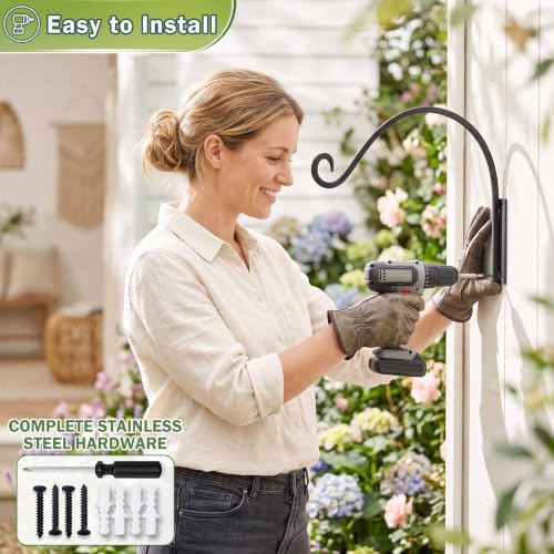 Lifyzoon Heavy Duty Plant Hanger Bracket: 16 Inch 80 lbs Outdoor Hook - size: 1A-16 Inch
