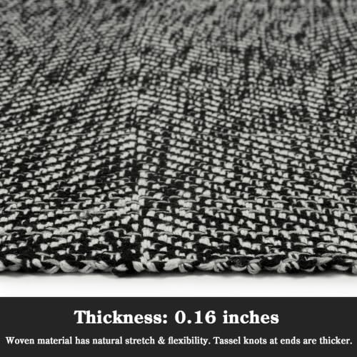 Collive 2' x 4.3' Kitchen Runner Rugs, Modern Boho Washable Bathroom Mat - color: Black/Cream, size: 2' x 4.3' (Rectangular)