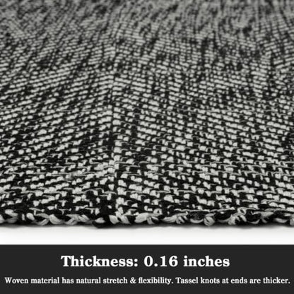 Collive 2' x 4.3' Kitchen Runner Rugs, Modern Boho Washable Bathroom Mat - color: Black/Cream, size: 2' x 4.3' (Rectangular)