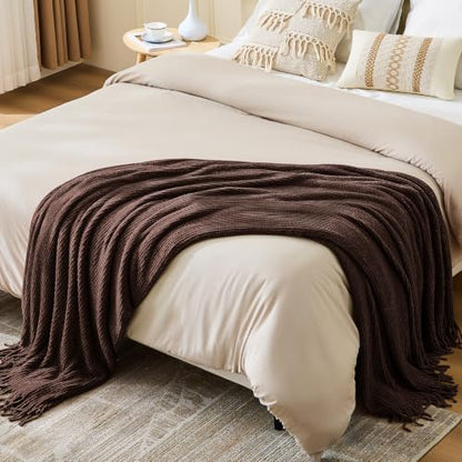inhand Chenille Taupe Brown Throw Blanket for Couch Bed,50"x60" - color: Taupe Brown, size: 50"x60"