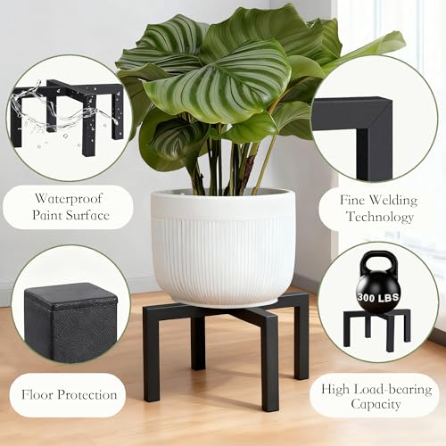 14" Metal Plant Stand Indoor Outdoor, 2 Pack, Heavy Duty Pot Risers - size: 14 IN