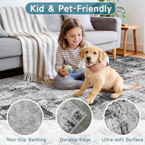 2x8ft Carpet Runner for Hallway: Washable Non Slip Kitchen Rug Black - color: Black, size: 2' x 8' (Runner)